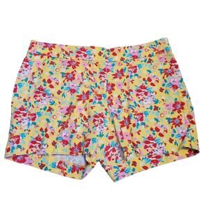 J.Crew Shorts Size 8 Yellow Floral Chino Textured